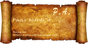 Pautz Alfréd névjegykártya
